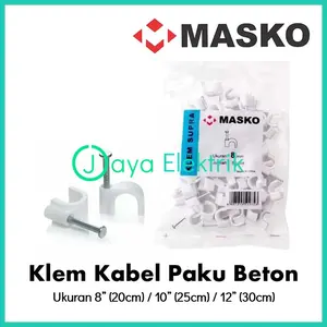 MASKO Klem Kabel Surya Paku Beton 5 6 7 8 9 10 mm Isi 50 Klip Kabel Listrik