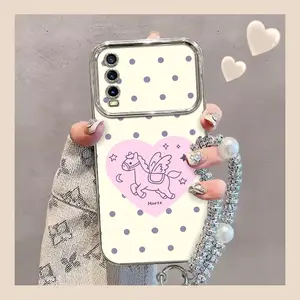 XWDDDSC600 casing hp For VIVO Y20i tpu Simple and Fun Pony with lanyard Electroplated shell antifall phone case antifall