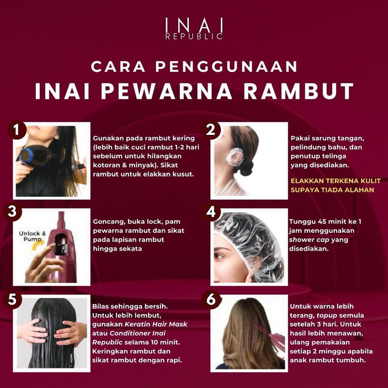 INAI PEWARNA RAMBUT HALAL - (4 FREE GIFT COVER KIT) - HENNA HAIR COLOUR ...