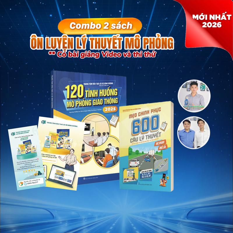 combo 2 sách mẹo và mô phỏng 120 câu tình huống ( có hỗ trợ bài giảng và ôn tập & thi thử) mới nhất 2026