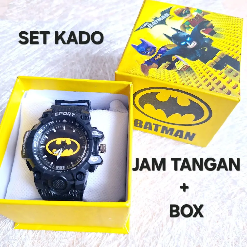 SET KADO JAM TANGAN SPORT + BOX ANAK COWOK KARAKTER UNTUK HADIAH