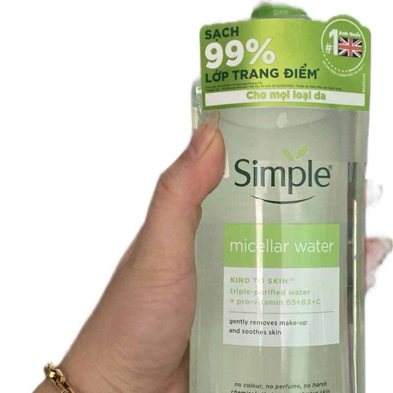 Nước tẩy trang Simple sạch 99% lớp trang điểm dành cho mọi loại da màu xanh lá,…