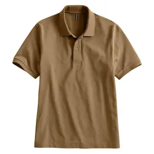 Kaospolos - Kaos Kerah Polo Shirt Pria Polos Cokelat Baju Atasan Lengan Pendek Katun Casual Kancing