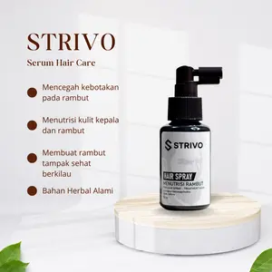 Strivo Hair Spray - Penumbuh Rambut Botak, Bantu Cegah Kerontokan Dan Kebotakan - Penghilang Uban - Menghitamkan Rambut