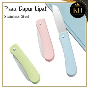 Kh- Pisau Lipat Alat Kupas Buah Sayur Pisau Travel Dapur Pisau Lipat Mini Portable