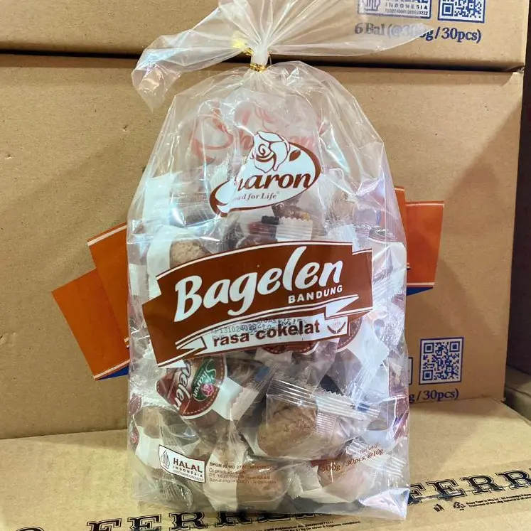 Camilan Roti Bagelan Sharoon Isi 30 Pcs, Rasa Original Keju Durian Coklat, Berat 300 Gram, BPOM, Bahan Halal dan Organik Frozen Maryam