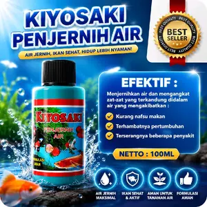 Kiyosaki Penjernih Air Aquarium Aquascape Anti Lumut Efektif Mengangkat Zat Kotoran Aman untuk Semua Jenis Ikan