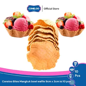 Coneloo Bites Cone Es Krim Mangkuk Bowl Waffle Diameter 7cm x 3cm Isi 10 pcs Mangkok