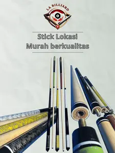 Stick Billiard Kayu Maple Join Ulir dengan Tip Master ELK Lokal Kualitas Premium Awet Cue Stick Billiard Maple Join Ulir Stik Biliar Kayu Maple Join Ulir Original Master Tip ELK Lokal
