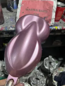 cat pink metalik pu/cat merah muda metalik bahan 100% pu