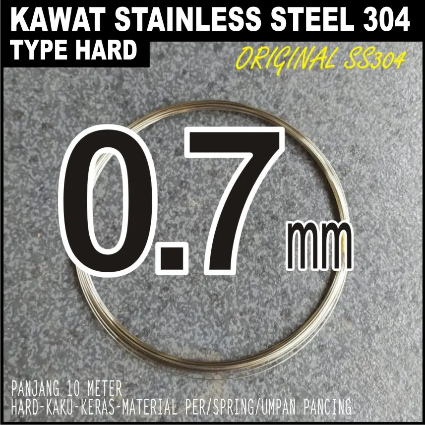 Kawat Stainless Steel 304 Hard Keras 0.7mm 10 meter