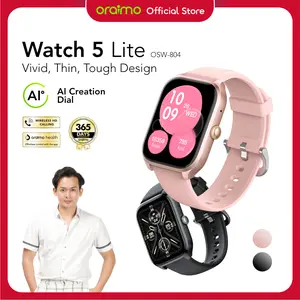[Exclusive STEVEN STENLYY] oraimo Watch 5 Lite Smartwatch [OSW-804] Layar 2.01'' Bluetooth Tahan Lama Tahan Air Debu Layar Monitor Amoled 100+ Mode Olahraga Large Screen Wireless Call Long Battery Life IP68 Waterproof