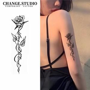 Hình Xăm Tạm Thời, Thiết Kế Hình Xăm Hoa Hồng, Kéo Dài Trong 15 Ngày, Không Thấm Nước, Không Lo Bị Ma Sát, Kèm Miếng Dán Hình Xăm