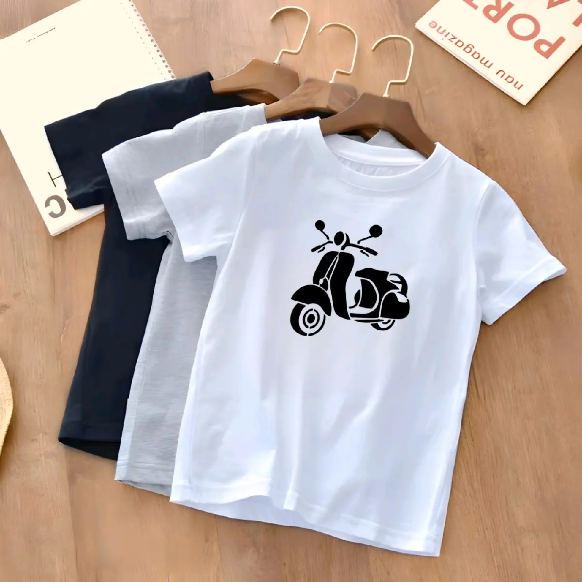 Kaos Anak VESPA Keren Unisex Usia 2-10thn Oblong Anak Lengan Pendek Sablon Digital Perempuan Katun Laki-Laki Cotton