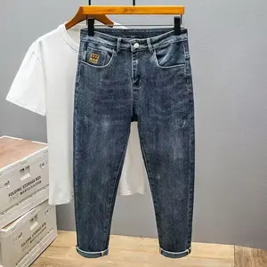 Celana Panjang Pria Slim Fit Jeans Stretch Dewasa Cowok Korean Style - Hitam - Biru skinnies denim outfit