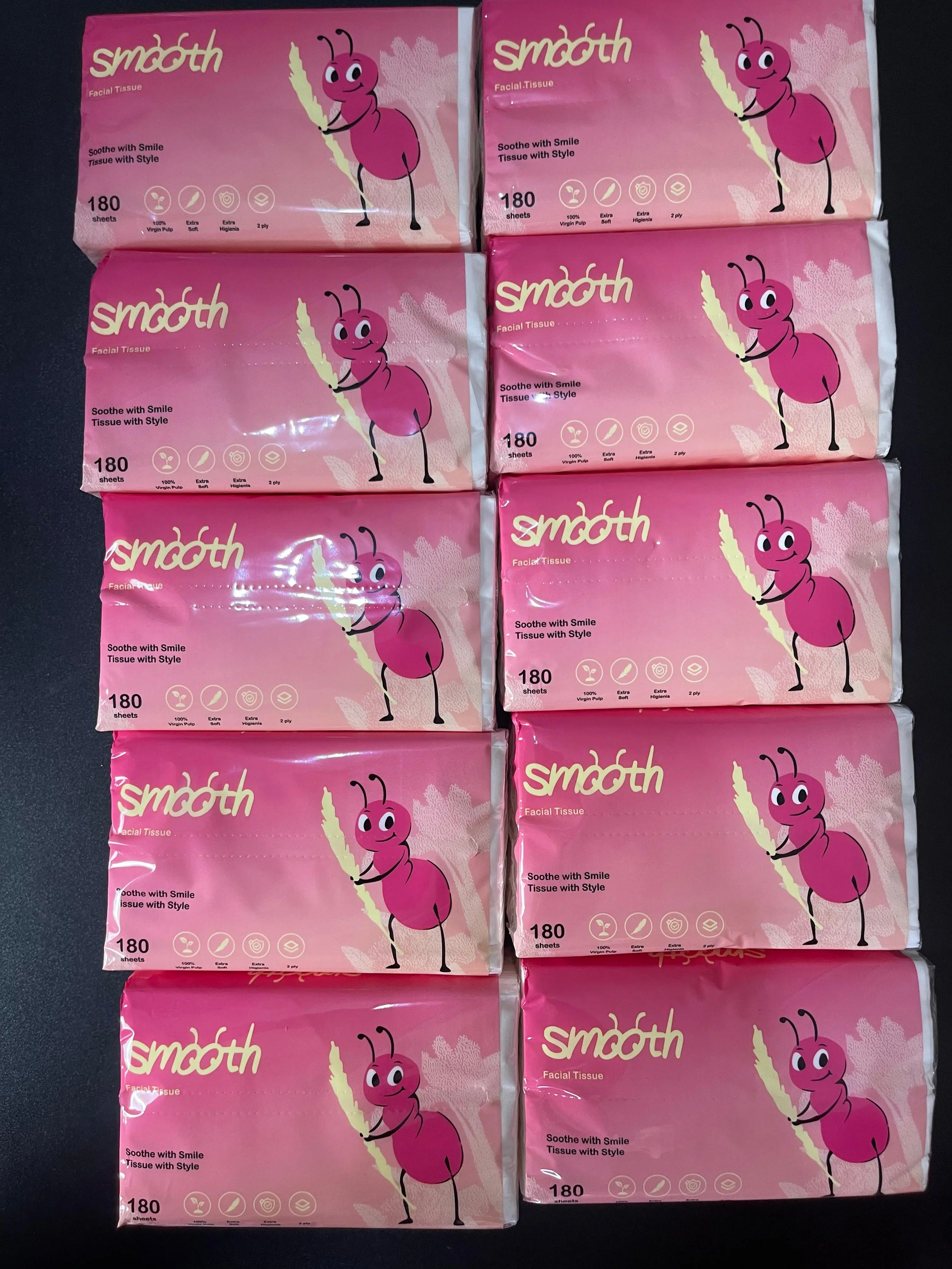 (10 PACK ) Tissue Smooth premium smooth premium tissue/Tisu paket isi 10 pcs tissue 2  ply 180 sheets