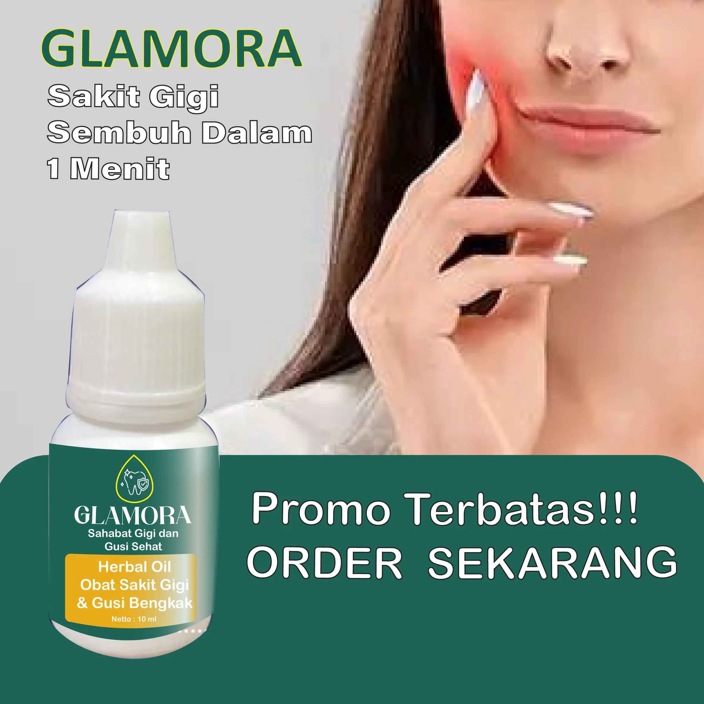 [TERMURAH] Glamora Herbal Oil - Obat Sakit Gigi dan Gusi Bengkak isi 10 ml