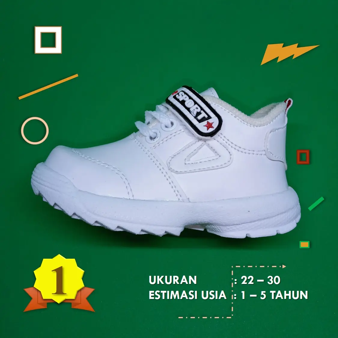 Sepatu Anak Like Premium D Sporty Aji White Fashion