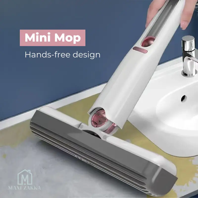 Ready Stock Hands-Free Lazy Sponge Mop Household Mini Desktop Glass Cleaning Tools Bathroom Toilet Portable Brush Car