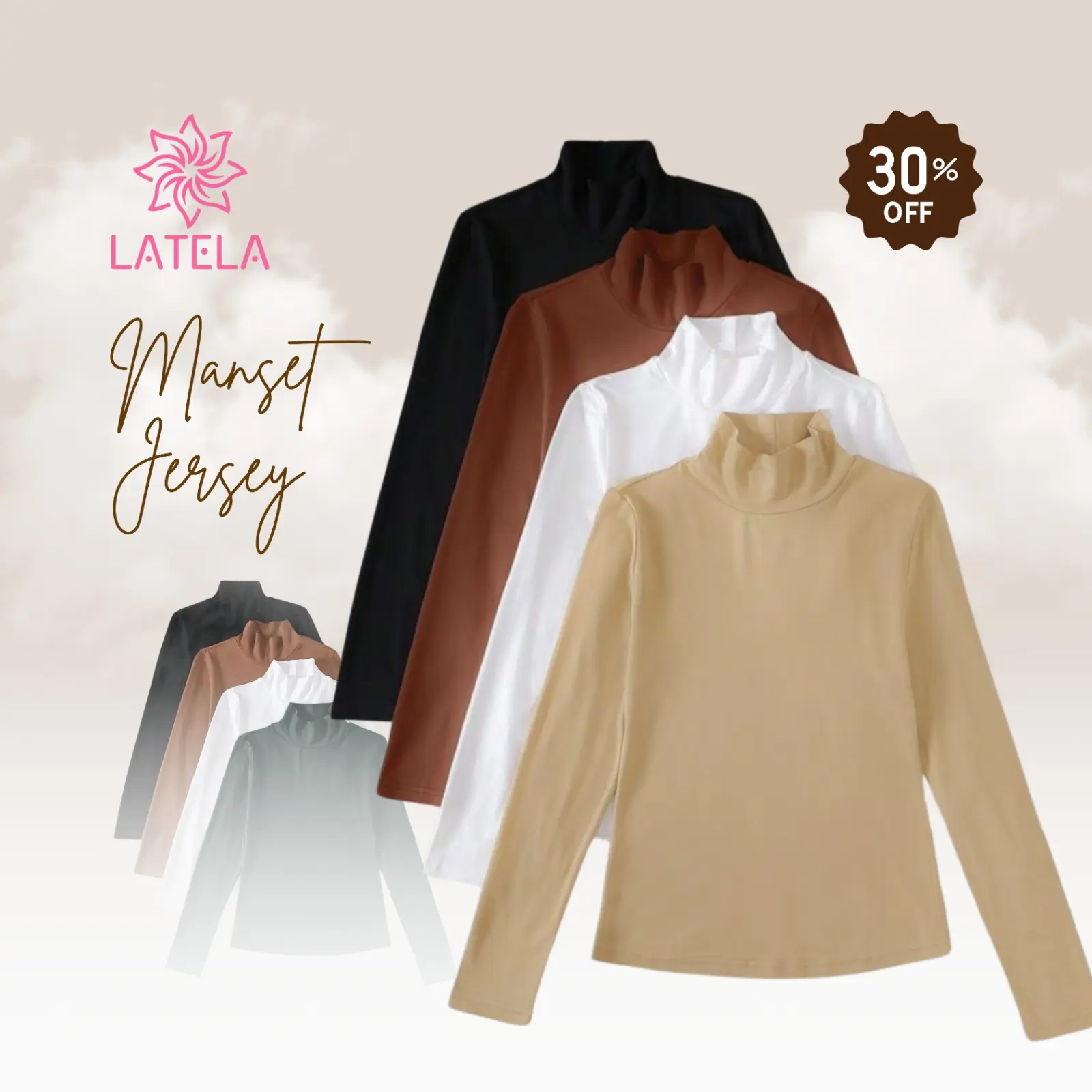 Latelahijab - Manset Baju / Manset / Manset Atasan /Manset Baju Wanita Bahan Spandex Oversize Jersey Balon Muslim Panjang Basic