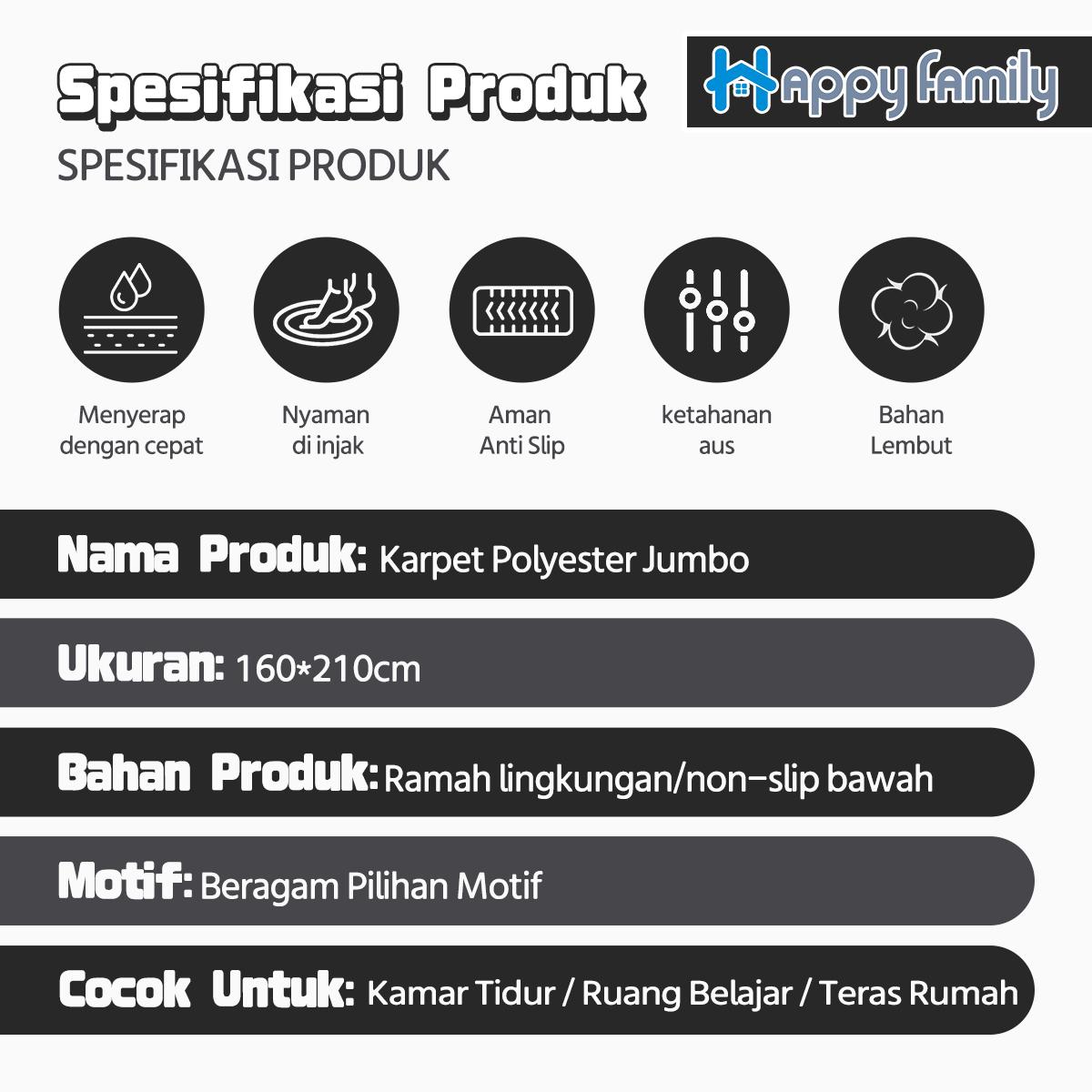 (HF) X Racunnuuna Karpet Polyester Jumbo UK 160x210CM Motif Eropa Aesthetic Tebal 5MM HIGH QUALITY