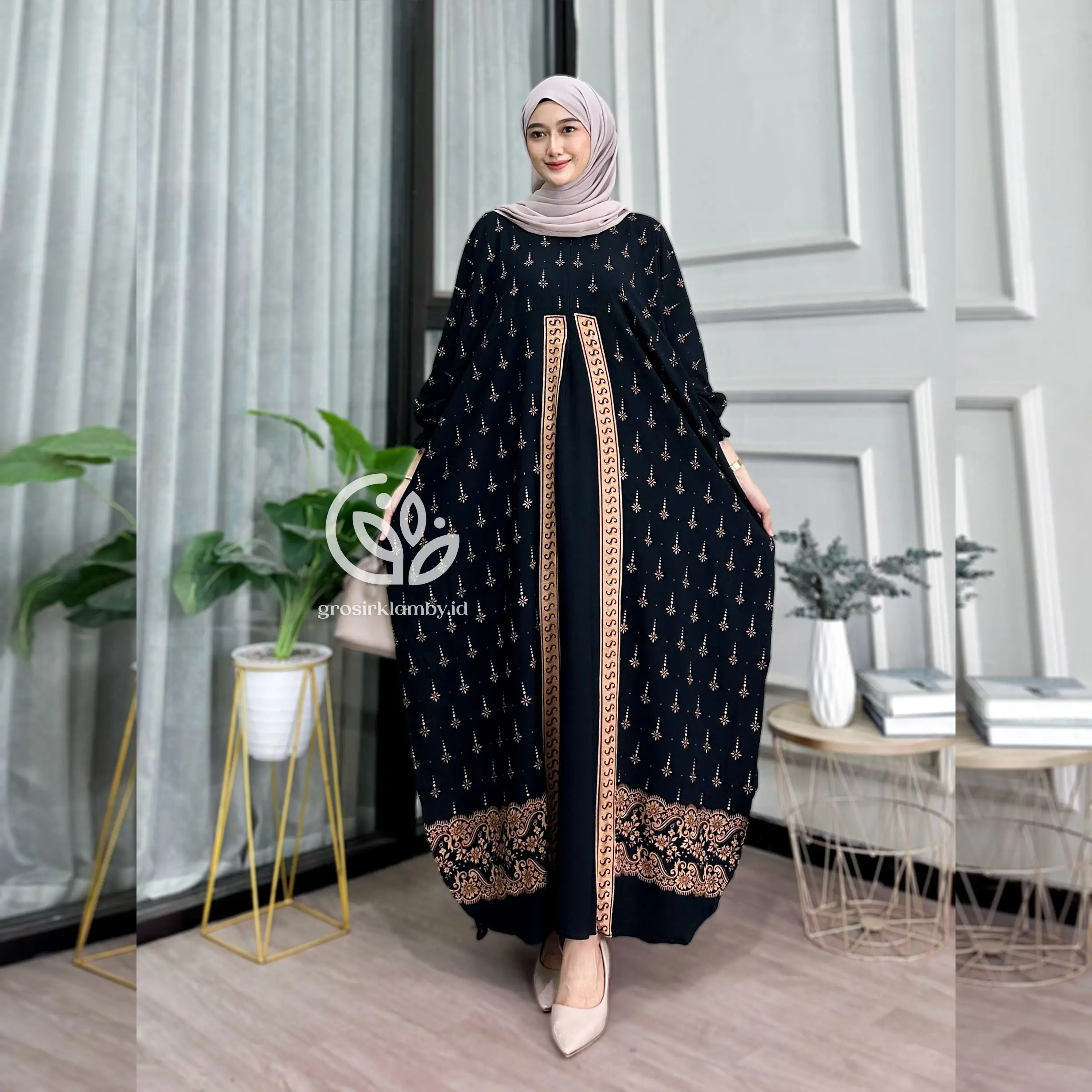 Kaftan Sakina Doha Busui Super Jumbo LD 170 Batik Rayon Premium Adem Tebal Nyaman