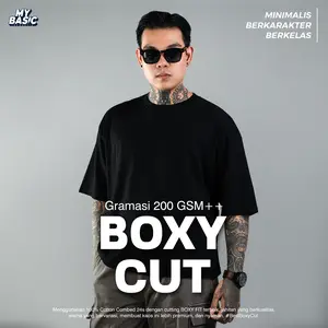 Mybasic - Boxy Crop T-Shirt Kaos Boxy Fit with Cotton Combed 24s dengan 200 gsm ++