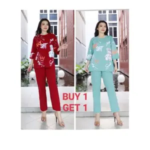 VALENTFASHION88 BUY 1 GET 1 !!! Setelan Wanita Jumbo PP Bare LD120