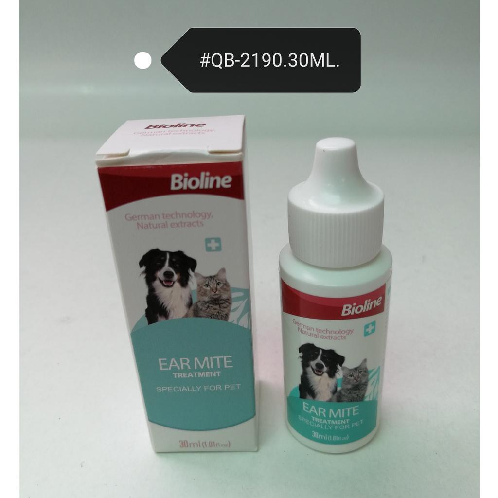 QB2190 Bioline Ear Mite Treatment Cat Rabbit Dog 30ml Telingan Kucing Arnab Anjing