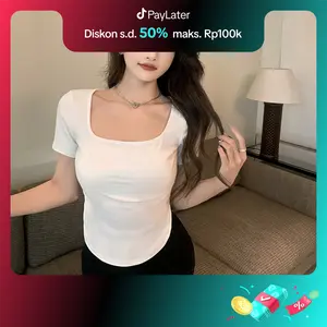 (PART 1) Square Neck Short Sleeve Shirt Blouse #2900