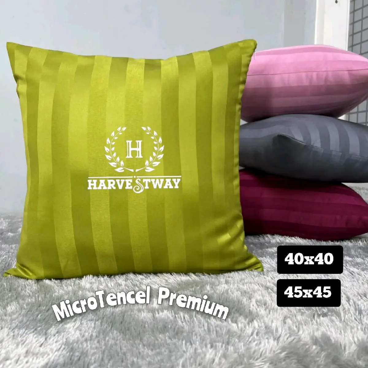 40x40/ 45x45 Sarung Sofa Salur Dobby Mikrotenssel Salur Sarung Bantal Sofa By CV.Harvest Berkah Madani