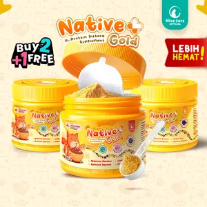 [Bundling] Olive Care Vitamin Kucing NATIVE+ GOLD 110gr Protein Tinggi GOLDEN POWDER untuk Nafsu Makan, Berat Badan, Gembul, Kulit Sehat, Cegah Bulu Rontok, Imunitas, Daya Tahan Tubuh, Kesehatan Pencernaan, dan Pelengkap Nutrisi Makanan Harian Kucing