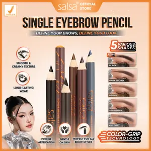 SALSA Single Eyebrow Pencil - Pensil Alis Tekstur Creamy | Pensil Alis Waterproof | Pensil Alis Natural |  Pensil Alis Tahan Lama Serut Rautan