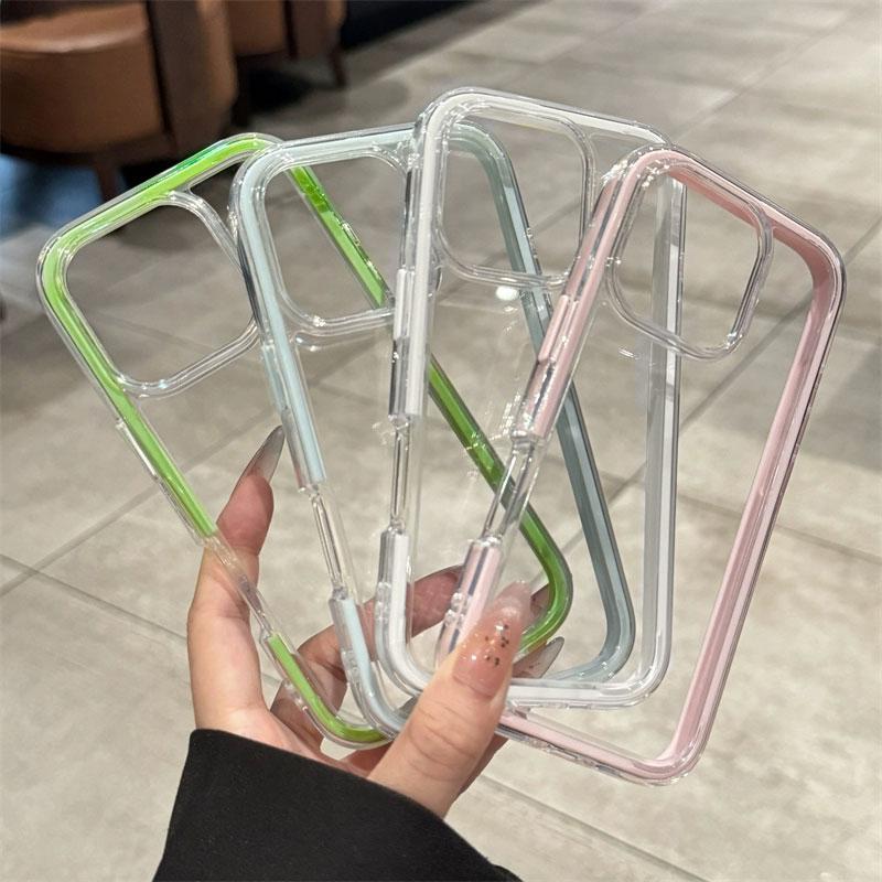 Tương thích với IPhone 16, 11, 15, 14, 13, 12, X, Xs, Xr, Xs, Max Pro, Max Plus, 3 trong 1, vỏ điện thoại cao cấp trong suốt