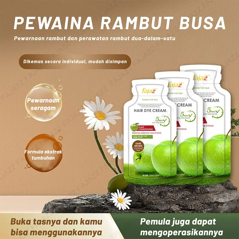 【Weekly Sale】COD【5bungkus x 30ml +Masker rambut gratis】3 warna yang direkomendasikan untuk kulit lebih cerah di tahun 2025!/Hitam Alami/Warna Coklat Tua/Warna Kopi
