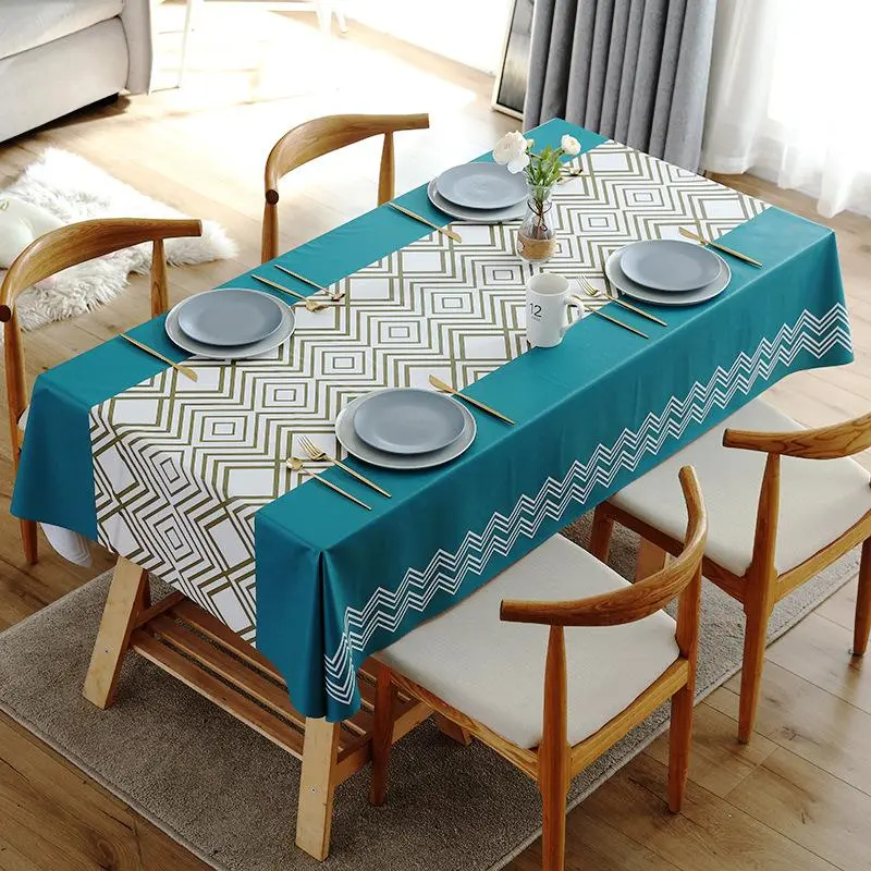 Nordic Dining Tablecloth, Waterproof, Oil-Proof and Disposable PVC Table Mat cover