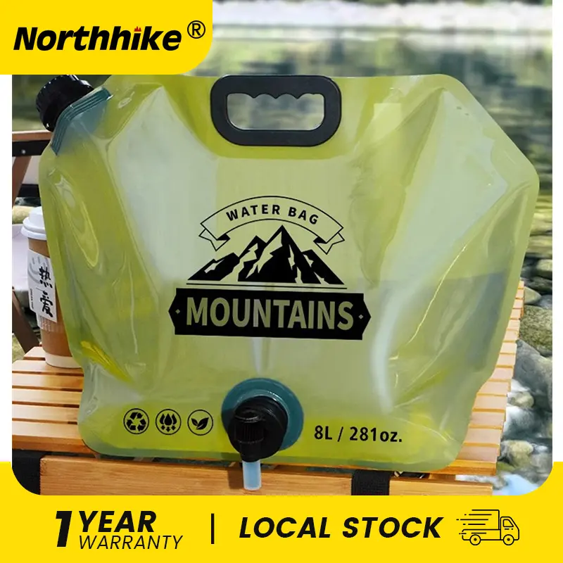 [SG STOCK]Northhike 8L Collapsible Water Container Bag with Spigot Outdoor Water Container Water Jug Folding Water Storage Bag for Camping Hiking & Survival Kit Sport