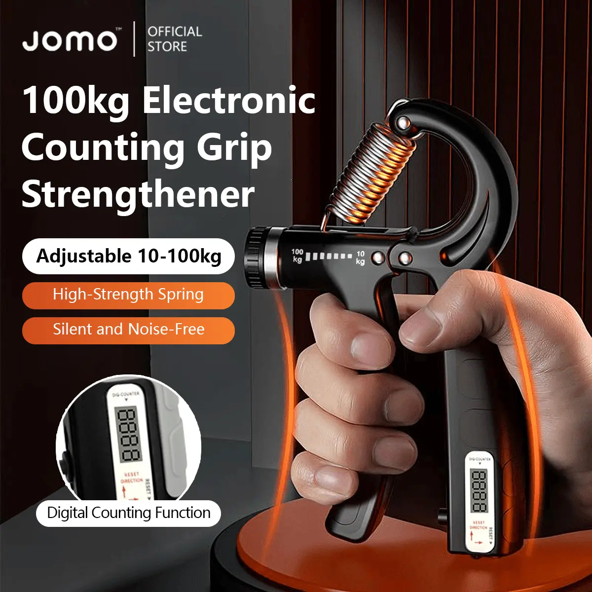 JOMO 100kg Electronic Counting Grip Strengthener Hand Gripper