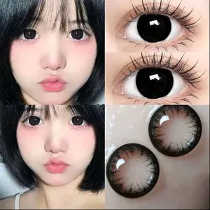 (Free Case) Softlens Lc Mistique Softlens Barbie Diameter Big Eyes Black 16mm Contact Lens