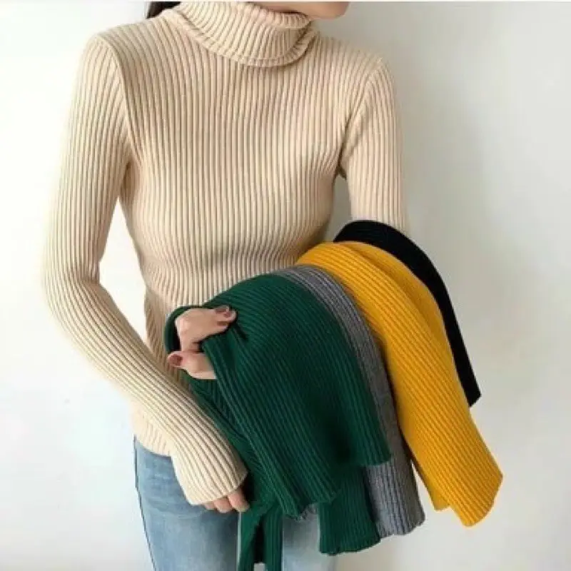 Belleza outlet Baju Atasan Wanita Rajut Korean Style Daisy Turtleneck Blouse Atasan Wanita