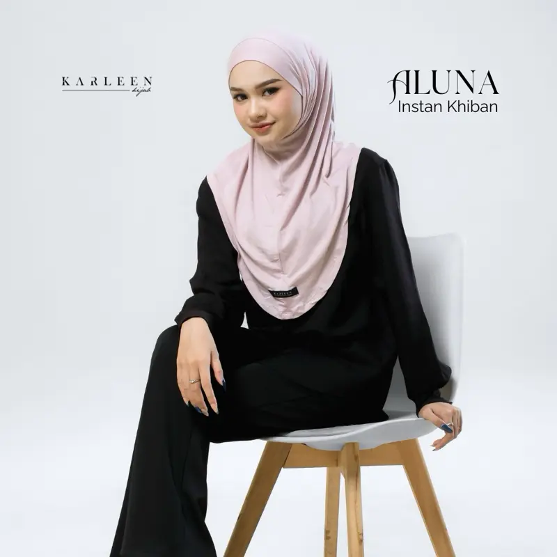 Karleen Hijab Aluna Instan Khiban Rayon kaos Viscose Premium Hitam Navy untuk Wanita Muslim Khimar Instan Adem Nyaman Daily non Pad Kerudung Harian Lembut Soft