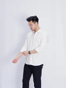 Tryst - Helcurt Cotton Shirt | Kemeja Lengan Panjang | Katun Toyobo Premium | Kemeja Pria Slimfit Polos | Baju Kerja Formal | Atasan Cowok Dewasa | Casual Basic Lembut