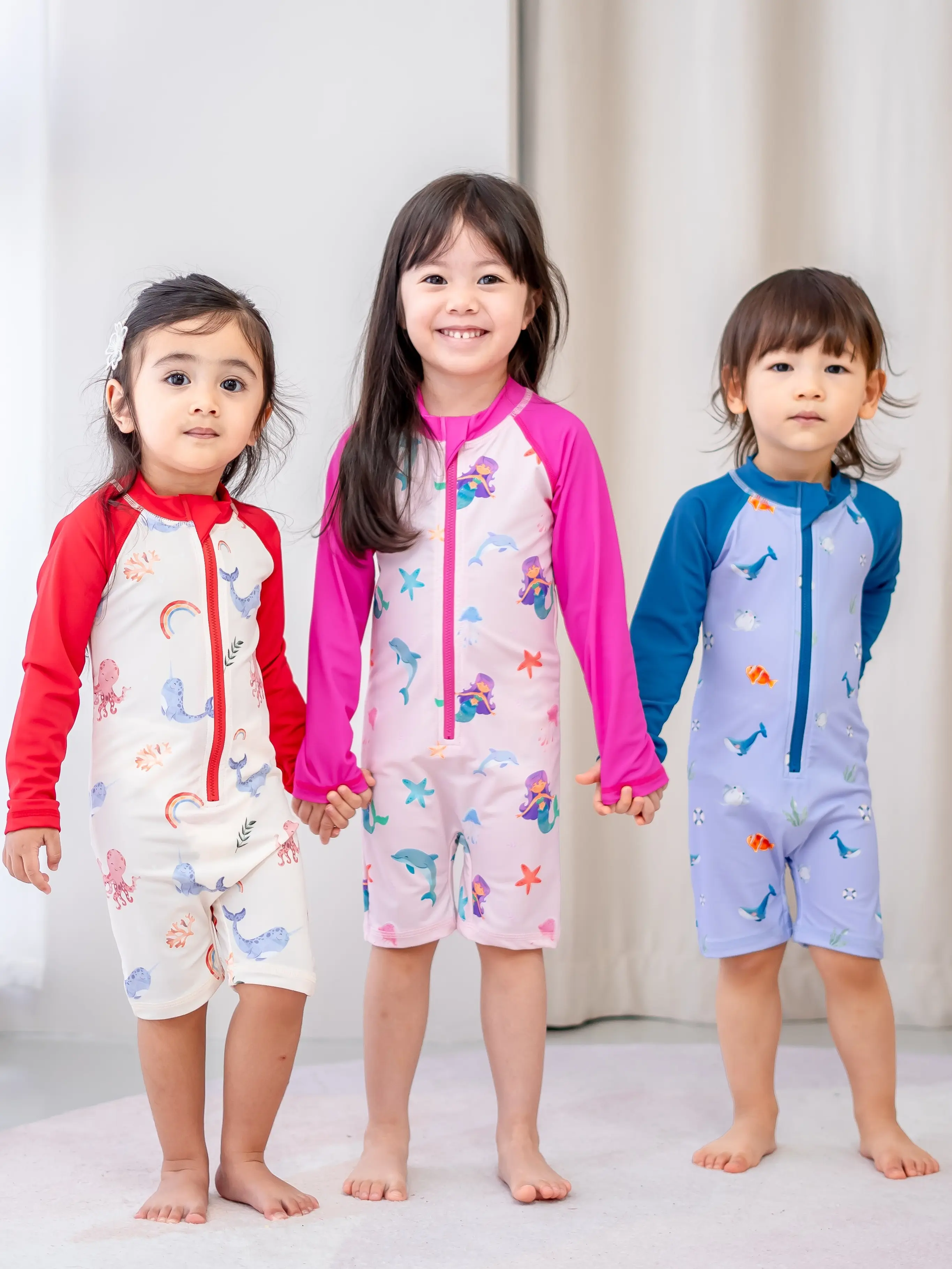 Coastberry V2 Swim Suit UPF50+ (Mermaid, Marine, Narwhals, Otters, Pirates, Capybara)