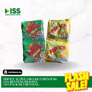 POP ICE ACTIVE & REGULER VARIAN RASA TERLENGKAP SATU RENTENG ISI 10PCS