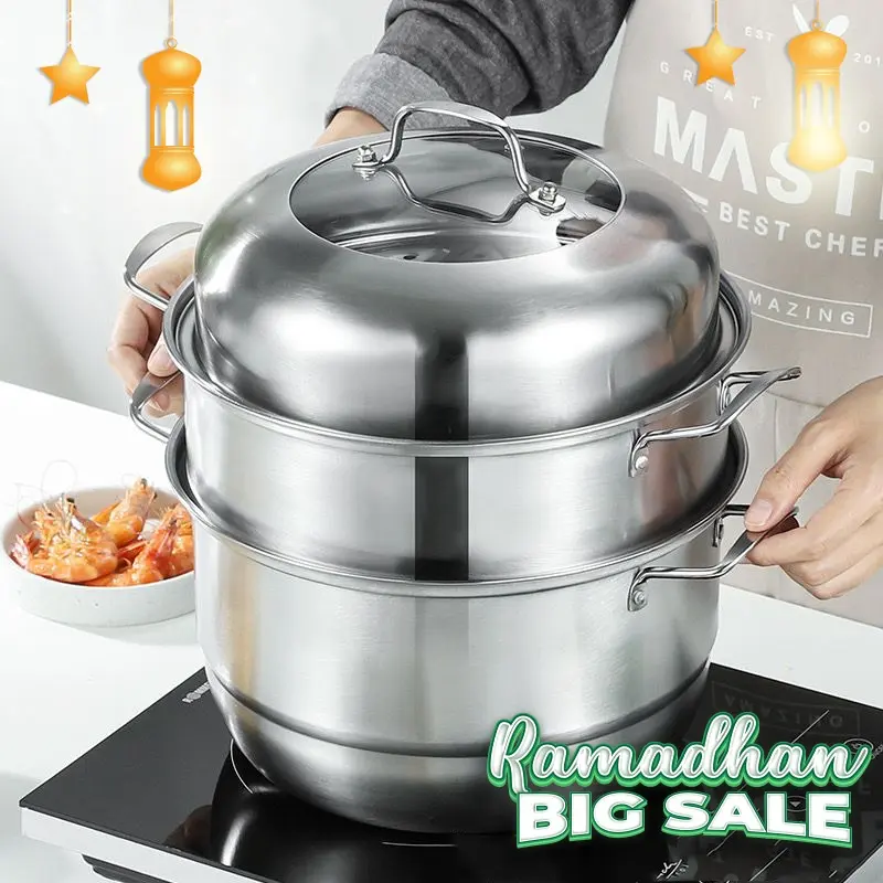 Panci kukus 1 Set  Susun Stainless Stell Alaska Steam Pot 3T