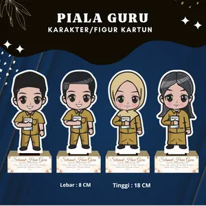 Plakat guru Model 1 terbaik, kado Hari Guru Nasional Kartun custom