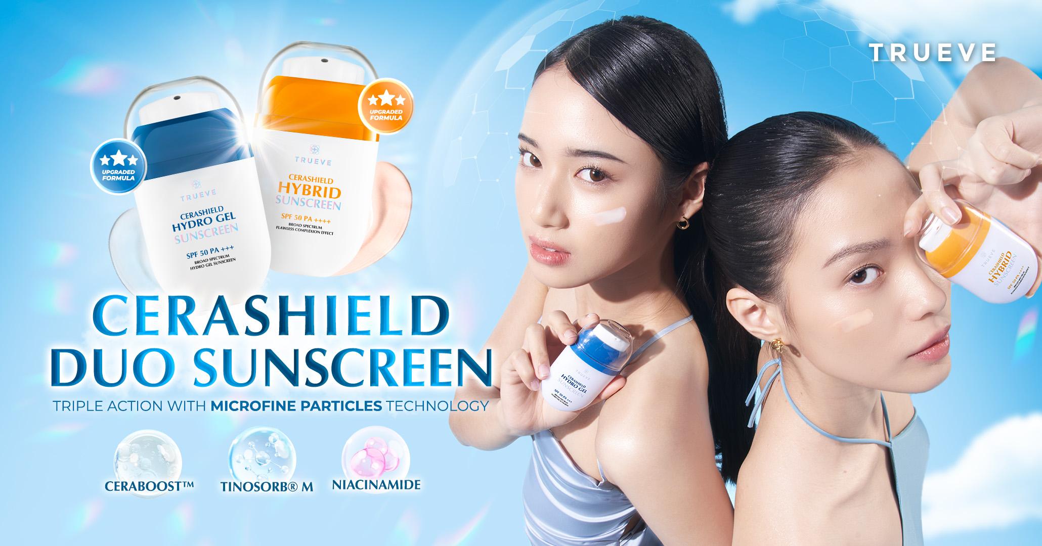TRUEVE Cerashield Hybrid Sunscreen - SPF 50 PA++++ Tone Up Hybrid ...