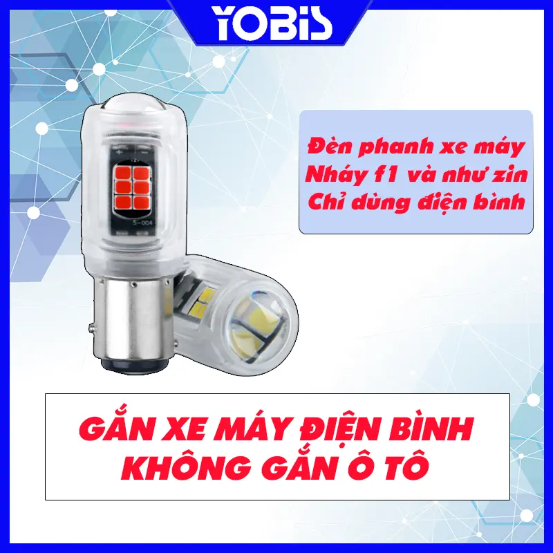 12V - 1 Bóng Đèn LED hậu không nháy hoặc nháy khi đạp phanh chớp kiểu F1 chui 1157 chip 3030