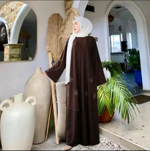 Marwah Abaya Exclusif Dress Series Tanpa Hijab Bahan Sabrina Anti UV Abaya Gamis dengan Desain Elegan dan Nyaman