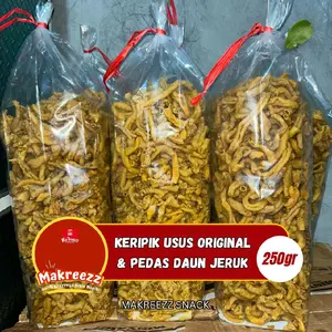 Keripik Usus Pedas Daun Jeruk 250g - Snacks Goreng Kering - Food, Kripik